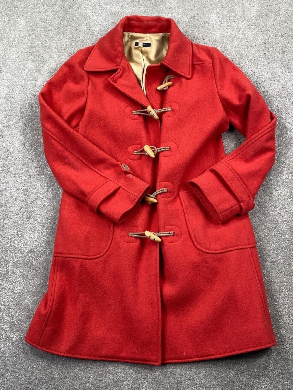 J. Crew Red Wool Toggle Peacoat
